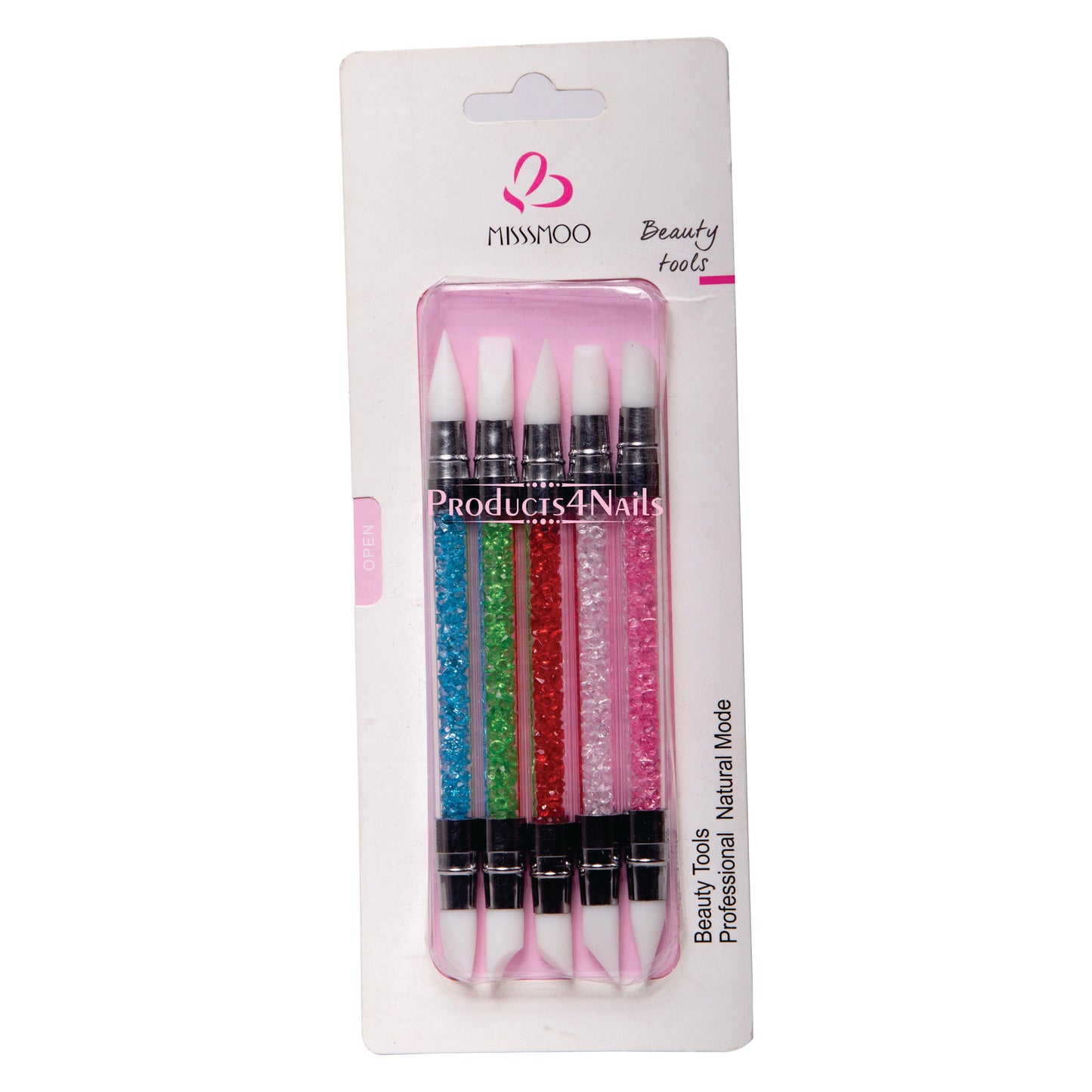 Silicone Nail Sculpting Pen Set 5pcs - Durable Double-Pointed Tips for Easy Sculpting, Embossing