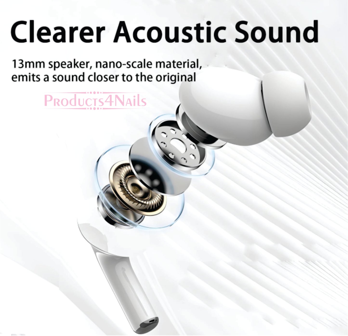 WIRELESS EARPHONES - ANC/ENC Double Dark Noise Reduction Touch Control Earphones -