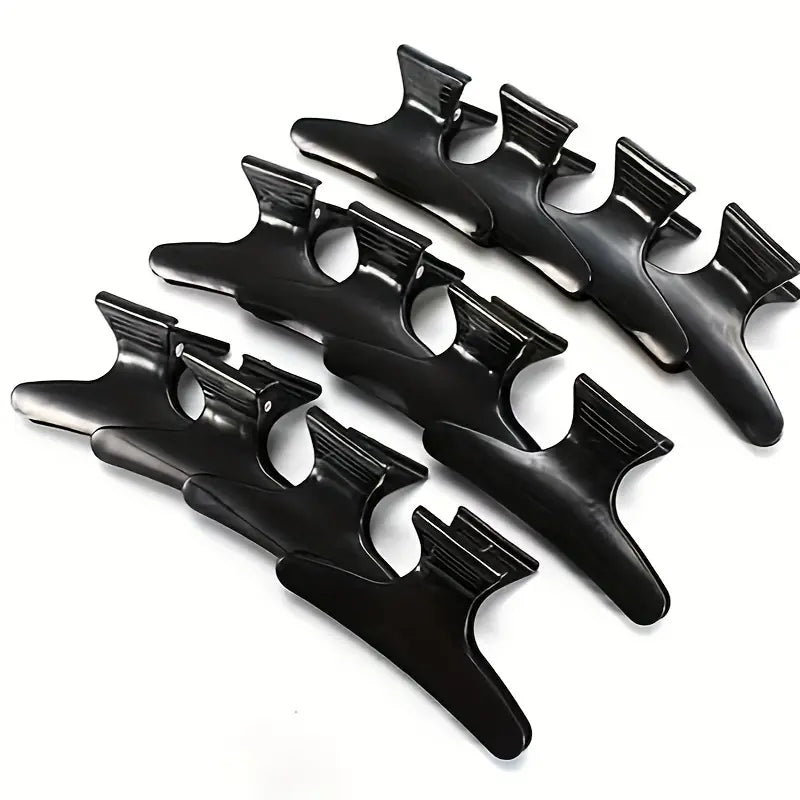 Butterfly Hair Clips 12pcs Elegant Black