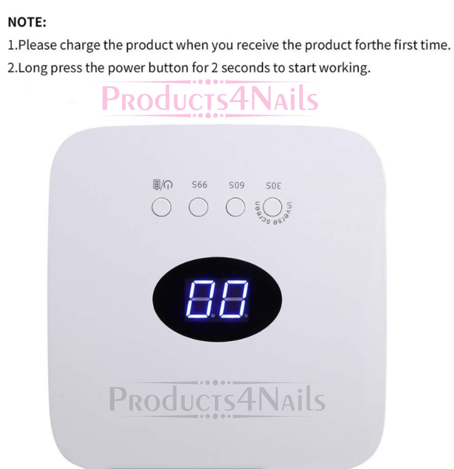 SUN S50 Cordless 54W UV.LED UV Nail Lamp - 2-in-1 with 9600mAh USB Cordless UV Nail Curling Dryer Lamp with Power Bank Function