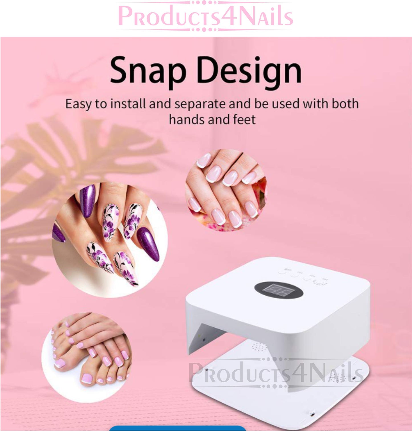 SUN S50 Cordless 54W UV.LED UV Nail Lamp - 2-in-1 with 9600mAh USB Cordless UV Nail Curling Dryer Lamp with Power Bank Function