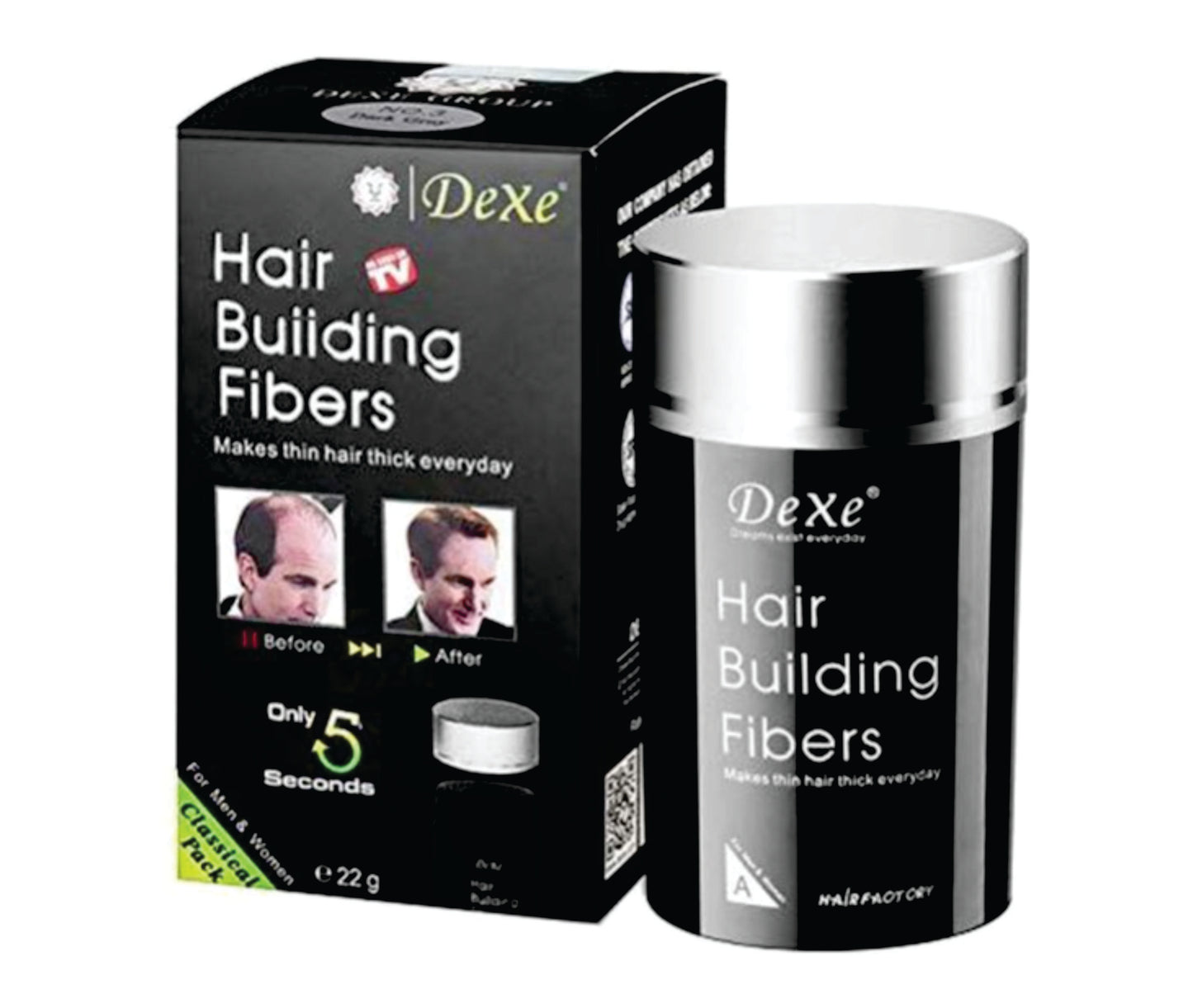 Dexe Hair Building Fibers - Thick Hair, Instant Results, Plant And Cotton Based Fibers, For Men And Women