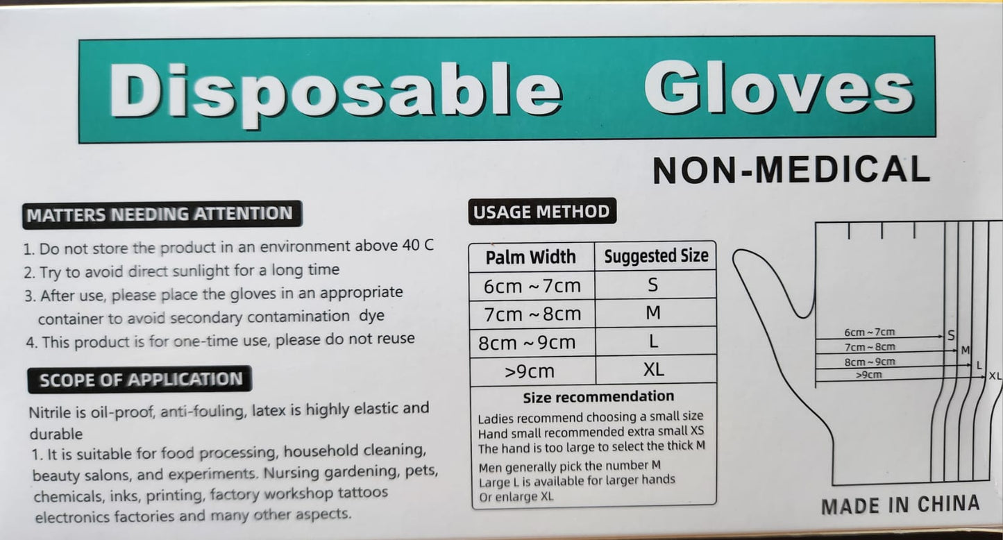 Disposable Gloves None-Medical 100 Pieces VERY HIGH QUALITY PRODUCT