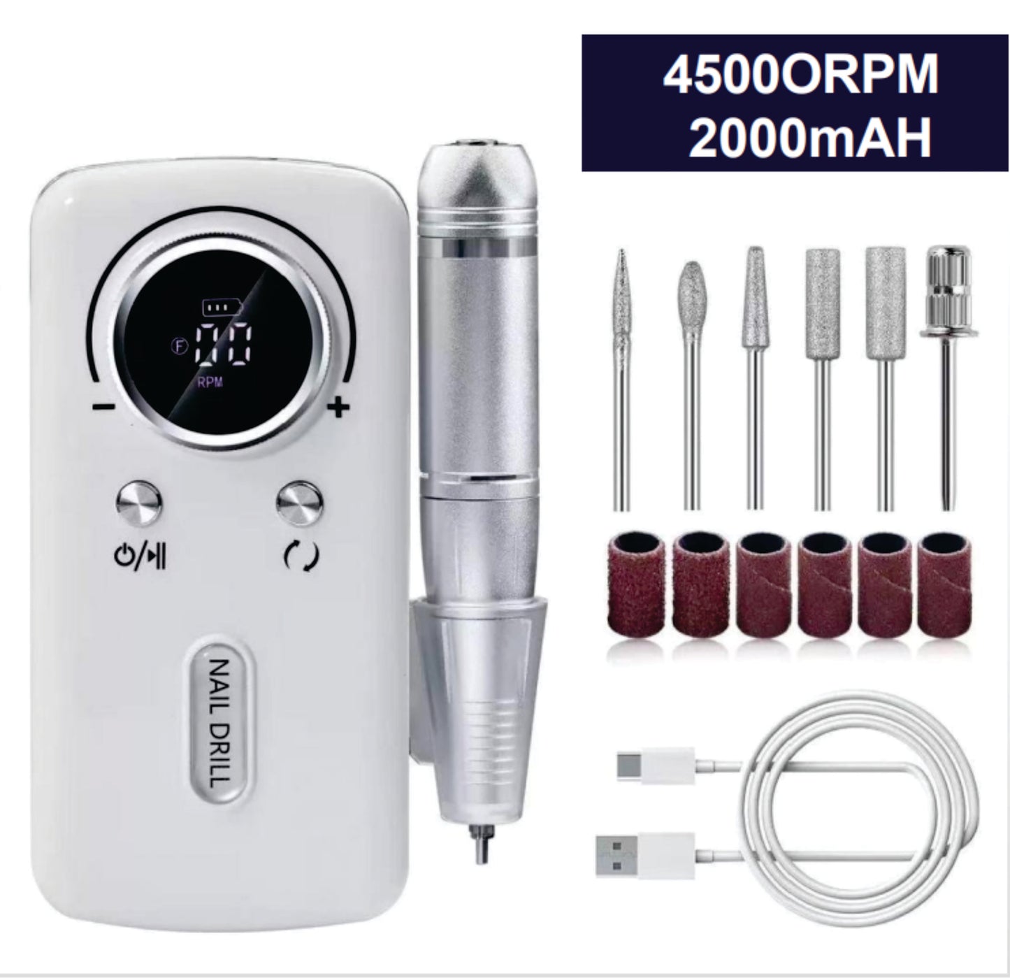 Rechargeable Nail Drill Machine Professional Edition 45000RPM (TOT-V1)