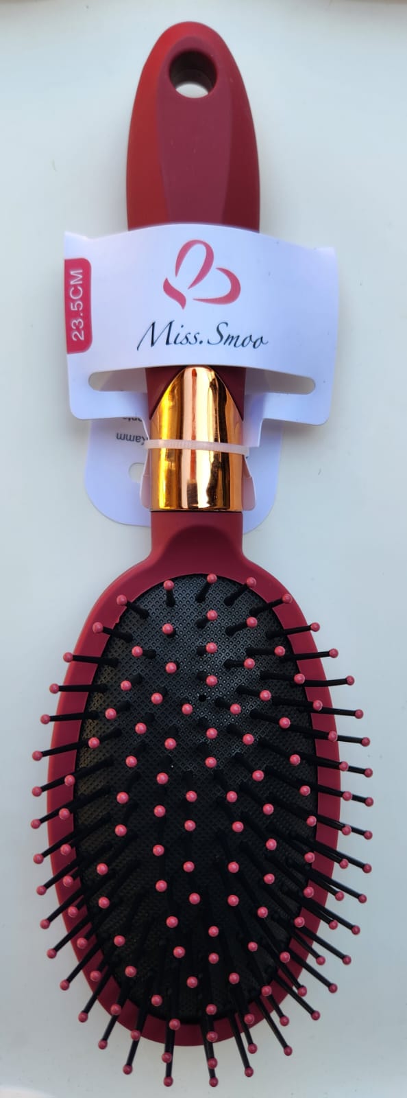 Hair Brush 23.5cm Burgundy Colour, Oval Shape - Miss Smoo For All Type Of Hair