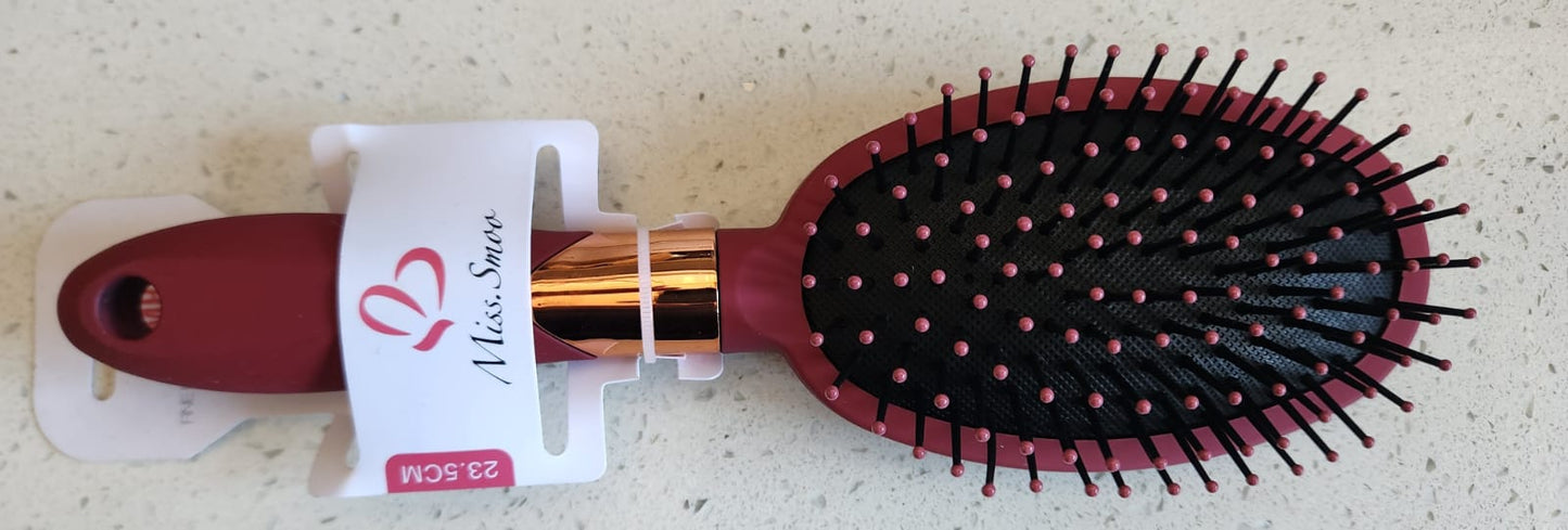 Hair Brush 23.5cm Burgundy Colour, Oval Shape - Miss Smoo For All Type Of Hair
