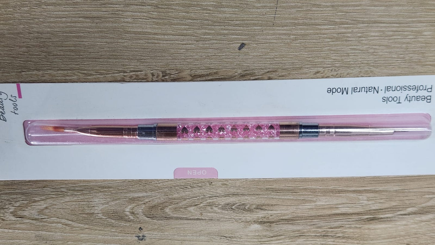 Nail Poly Gel Brush and Art liner 2in1 Miss Smoo - Pink Crystal