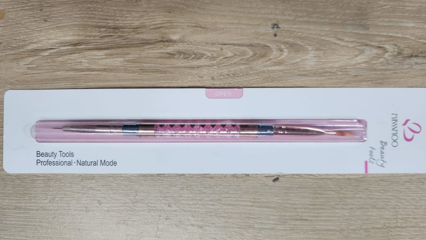 Nail Poly Gel Brush and Art liner 2in1 Miss Smoo - Pink Crystal