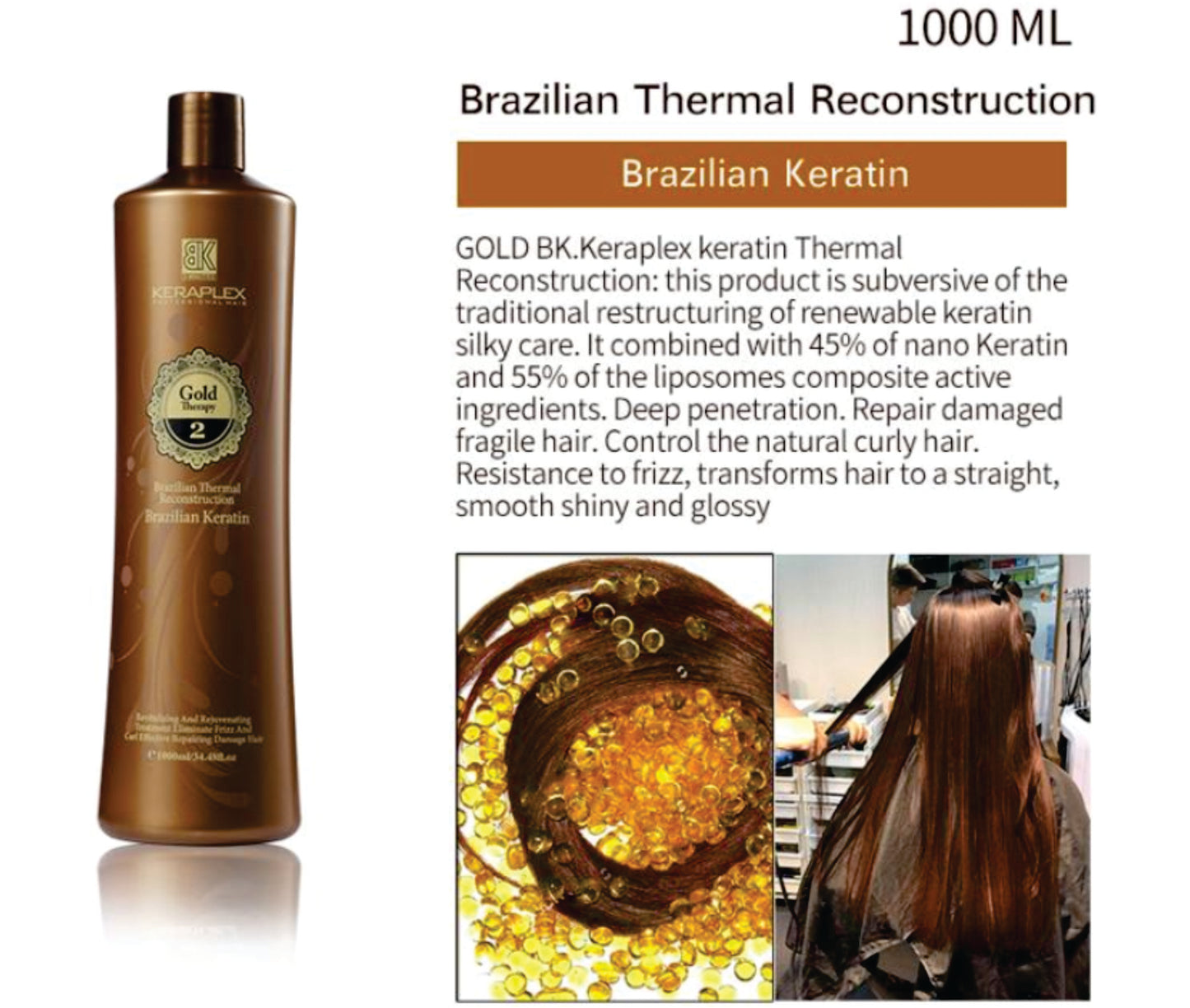 Keraplex Therapy 2, Brazilian Thermal Reconstruction, Brazilian Keratin 1000ml