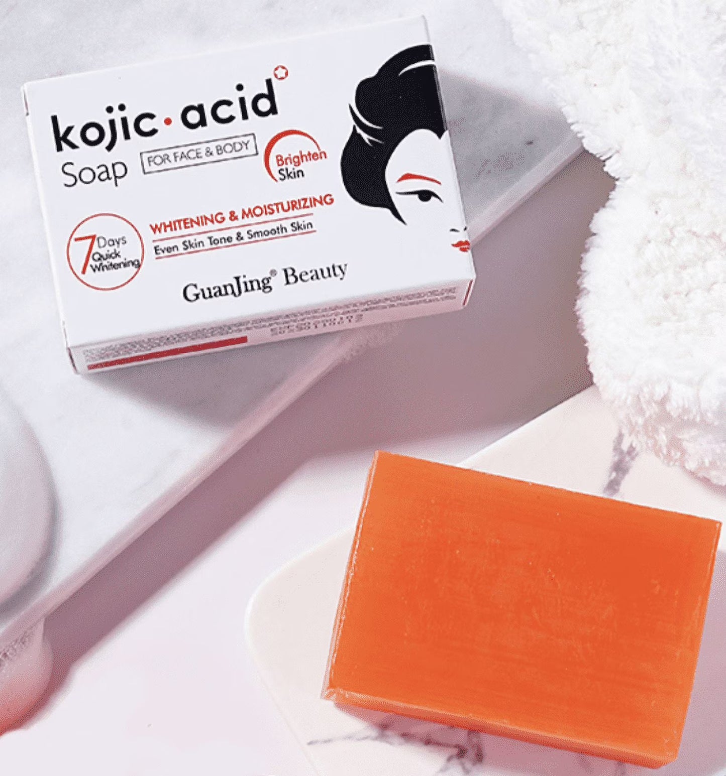 GuanJing Kojic Acid Skin Lightening Soap 120g 3-pack value sets: