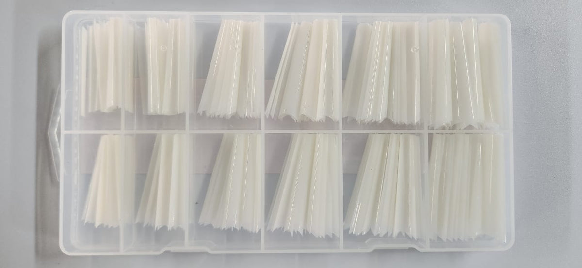 LONG COFFIN Nail Tips Standard Size 240pcs/12Sizes (Half Cover) Light and Flexible Stronger Adhesion