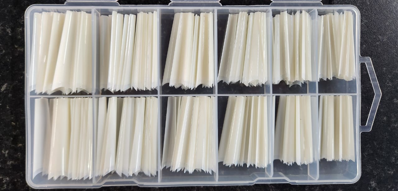 LONG COFFIN Nail Tips Standard Size 240pcs/12Sizes (Half Cover) Light and Flexible Stronger Adhesion