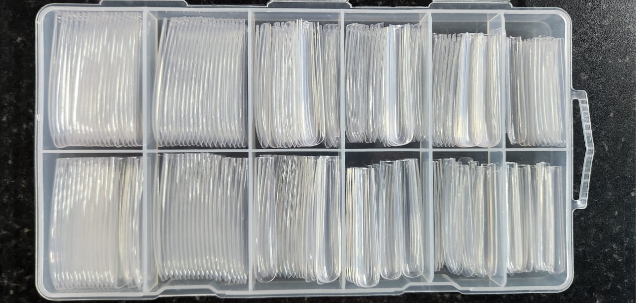 LONG SQUARE Nail Tips Standard Size 240pcs/12Sizes (FULL Cover) Light and Flexible Stronger Adhesion