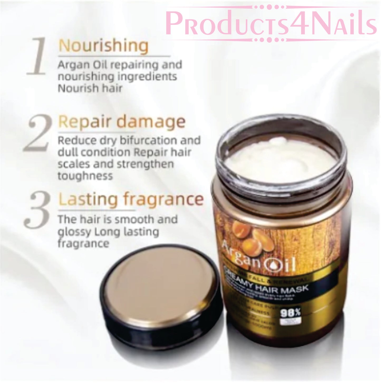 Hair Mask Lightness Argan Oil From Morocco Anti Hair Fall & Renewal Creamy -1000ml