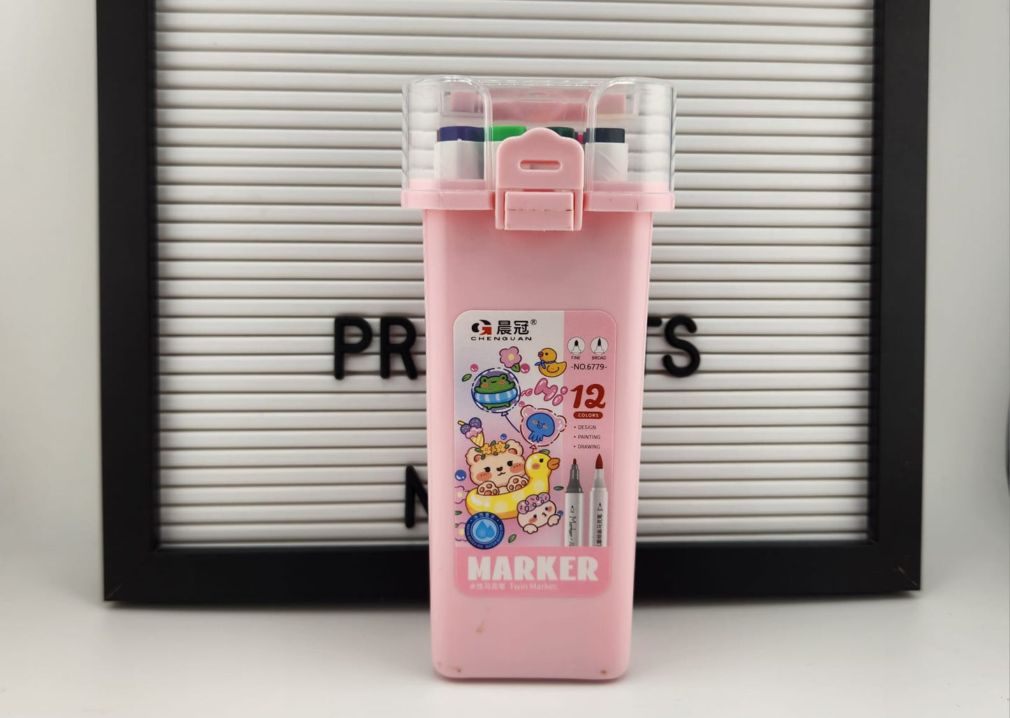 Maker Marker Pens Set – 12 Colors, Fine Tip Paint Pens for Rock Painting, Glass, Wood, and Fabric