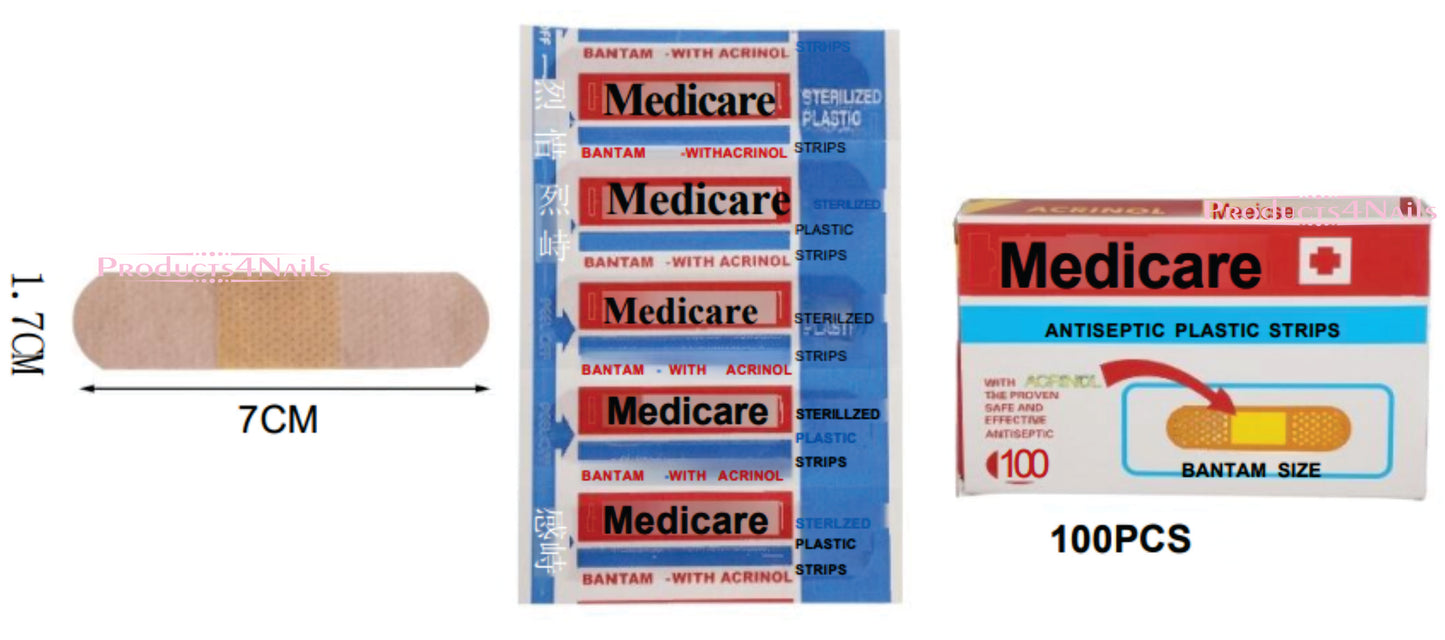 Medicare Antiseptic Plaster Strips Box Of 100