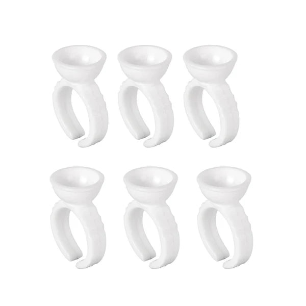 Eyelash Glue Ring Holder 50pcs - White
