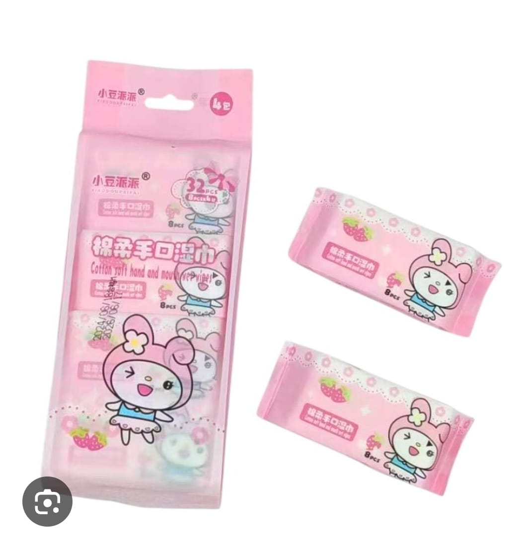 Mini Wet Wipes 8-Pack - Alcohol-Free Facial Refresh