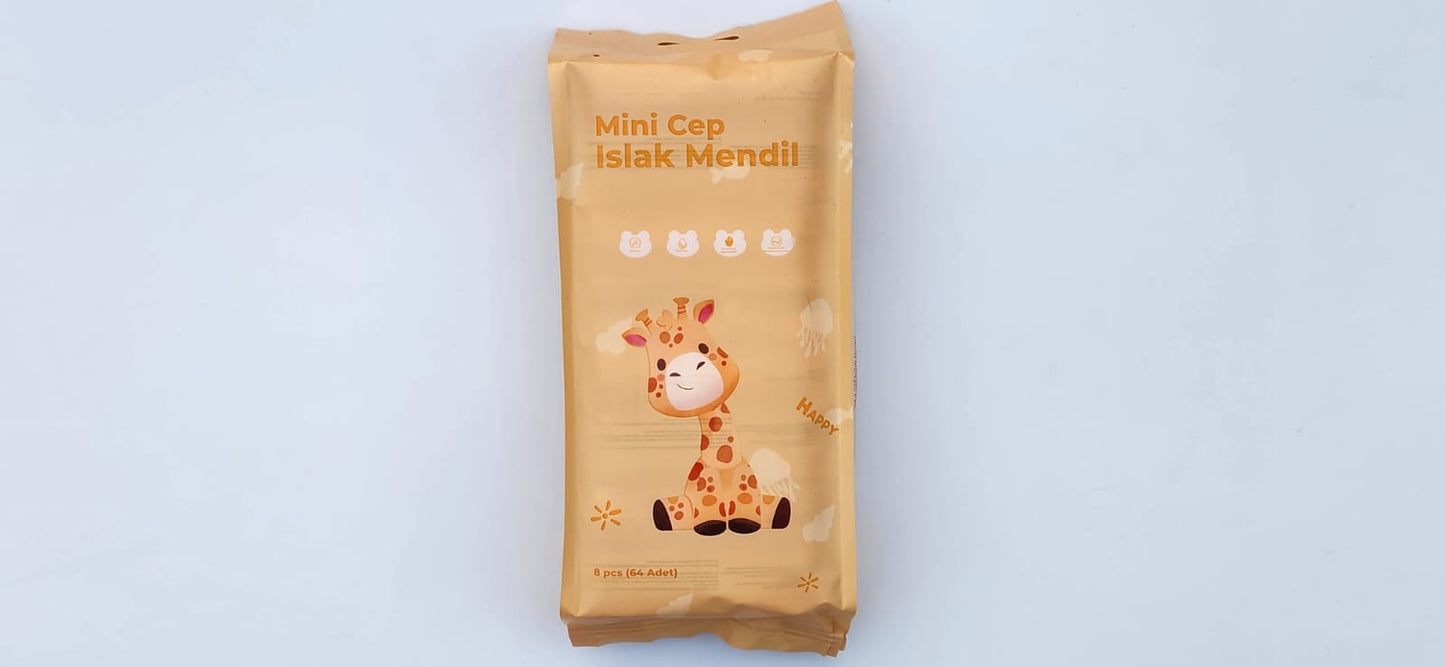 Mini Wet Wipes 8-Pack (64pcs mini) Qianhui OR Islak Mendil
