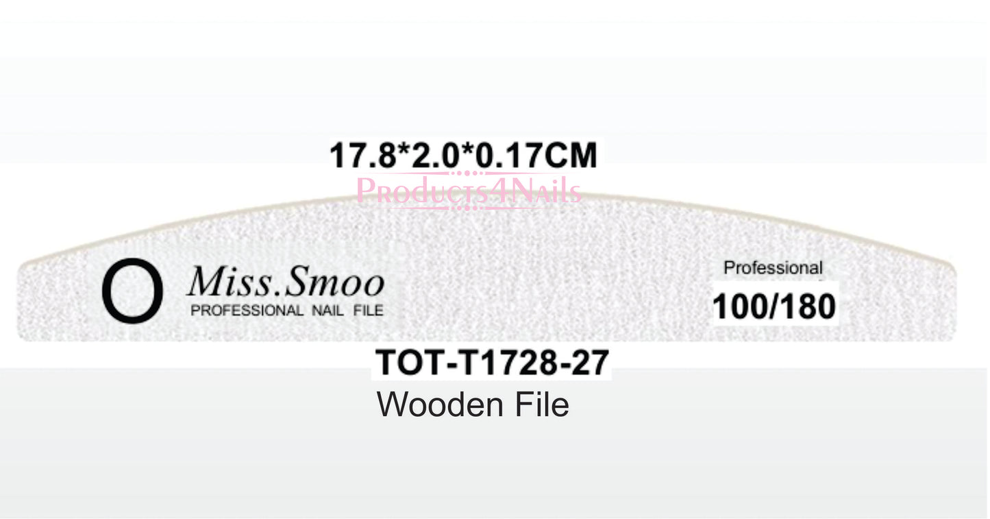 Wooden Rhombus Nail File 100/180 - 1mm & 180/240 - Miss Smoo