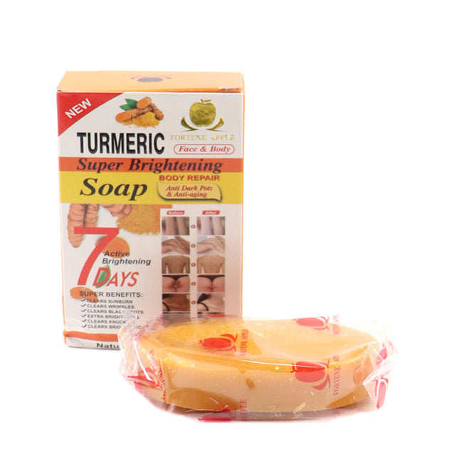 Turmeric Soap Super Brightening 100g - Anti Dark Spots & Antiaging (FORTUNE APPLE)