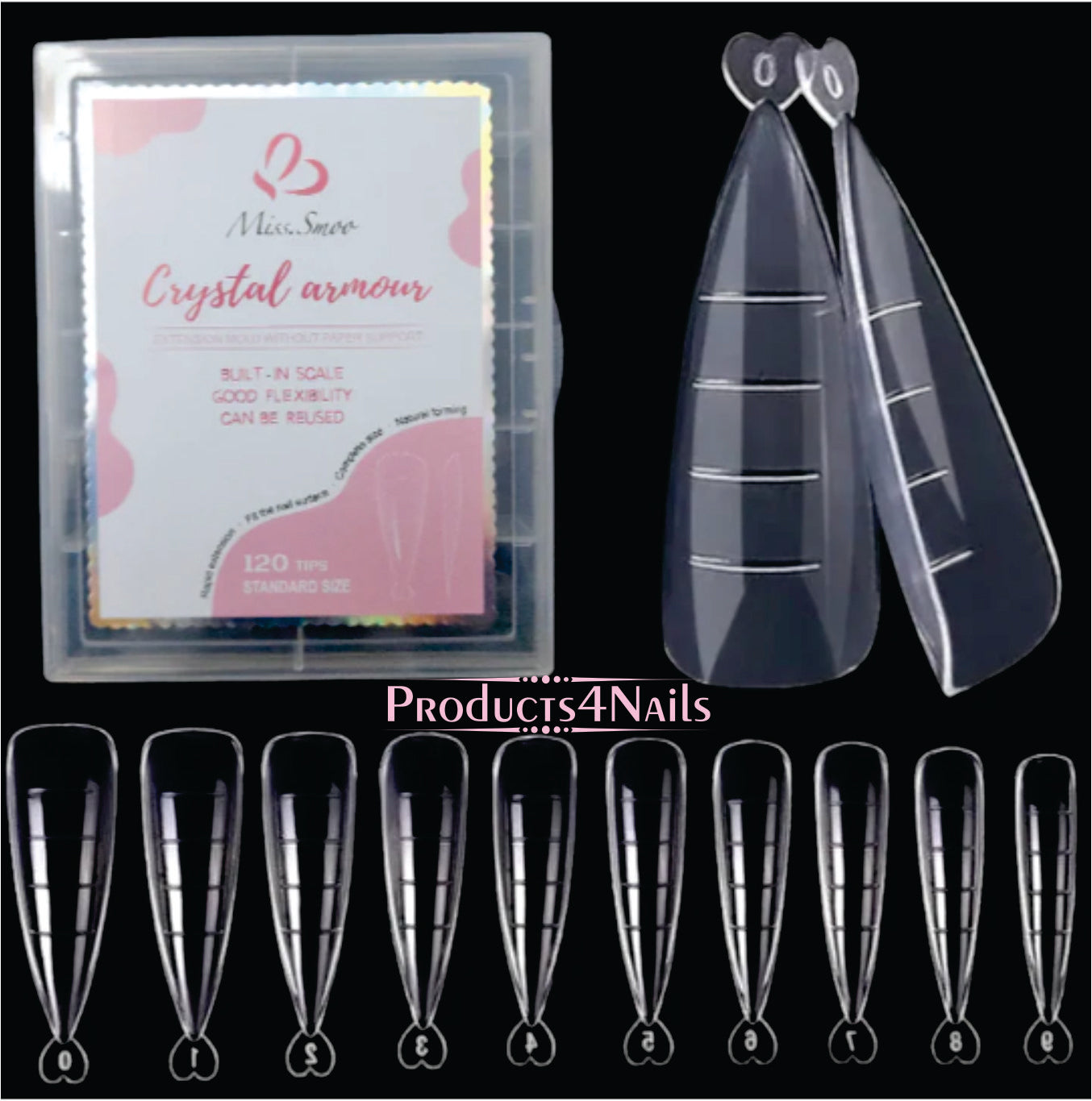 Poly Gel False Nail TEARDROP Shape Tips 120Pcs REUSABLE - Miss Smoo