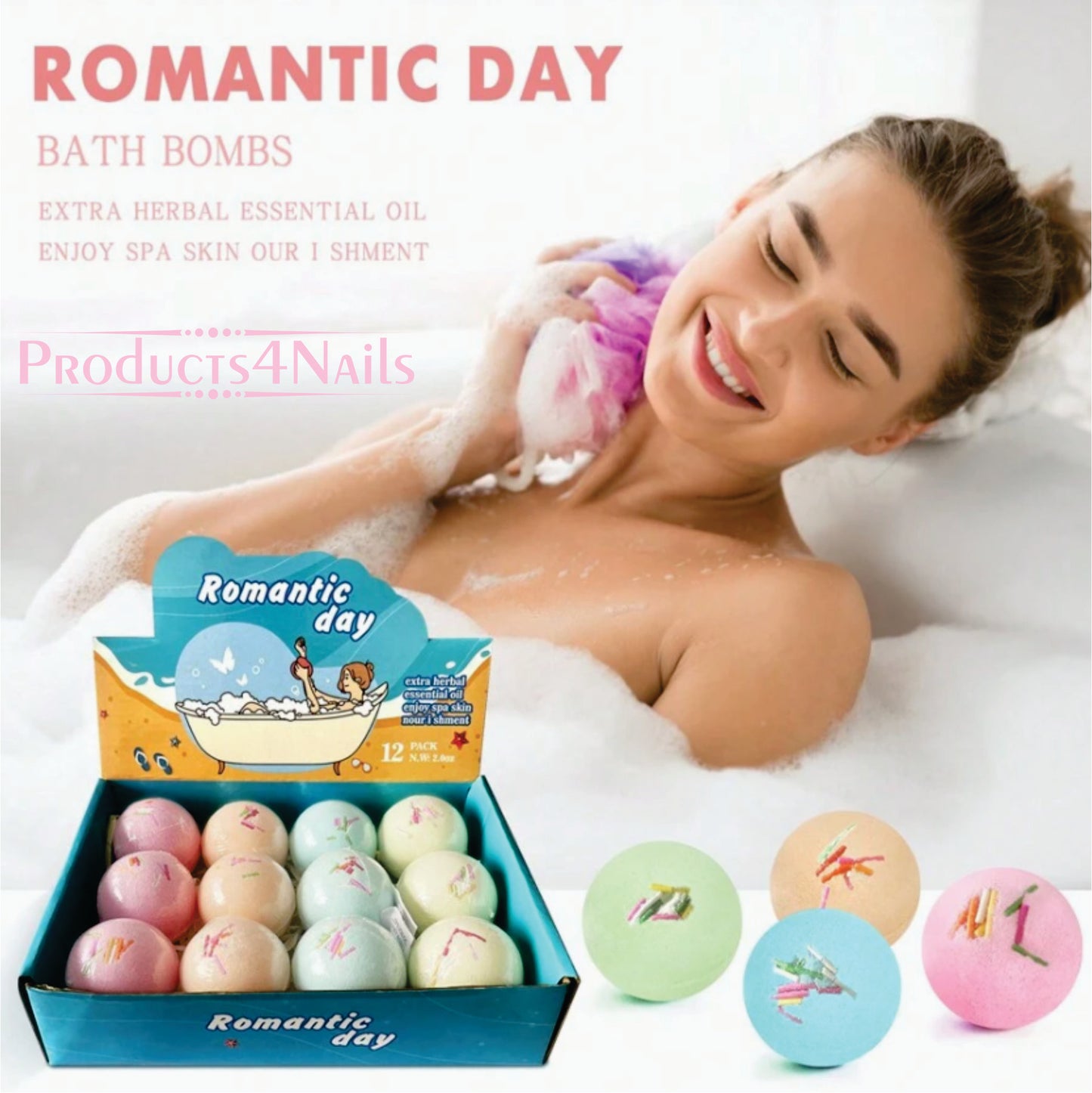 ROMANTIC DAY Bathing Bombs Colourring Bath Ball (Multicolor, 500 g)