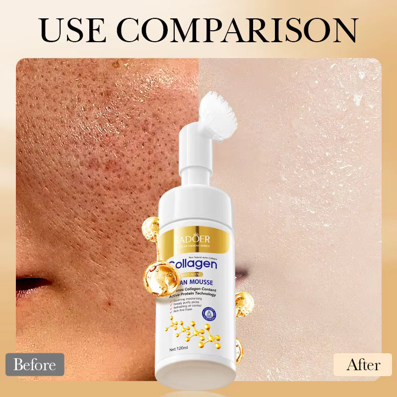 SADOER Cleaning Mousse Anti-Aging 120ml - Deep Purifying Collagen Facial Cleanser 120ml