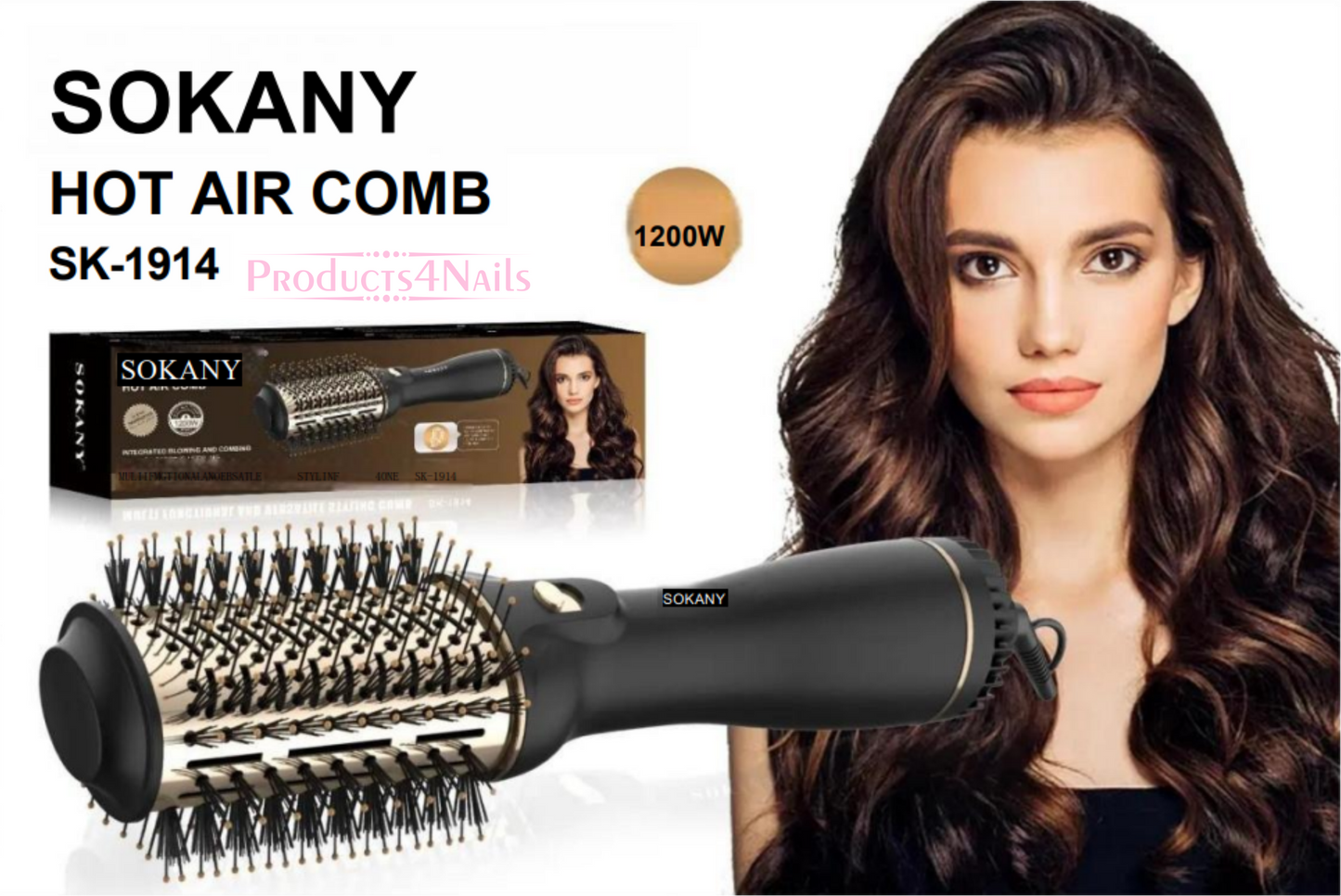 Sokany Hair Dryer - 1200W Multi Functional Hot Air Comb