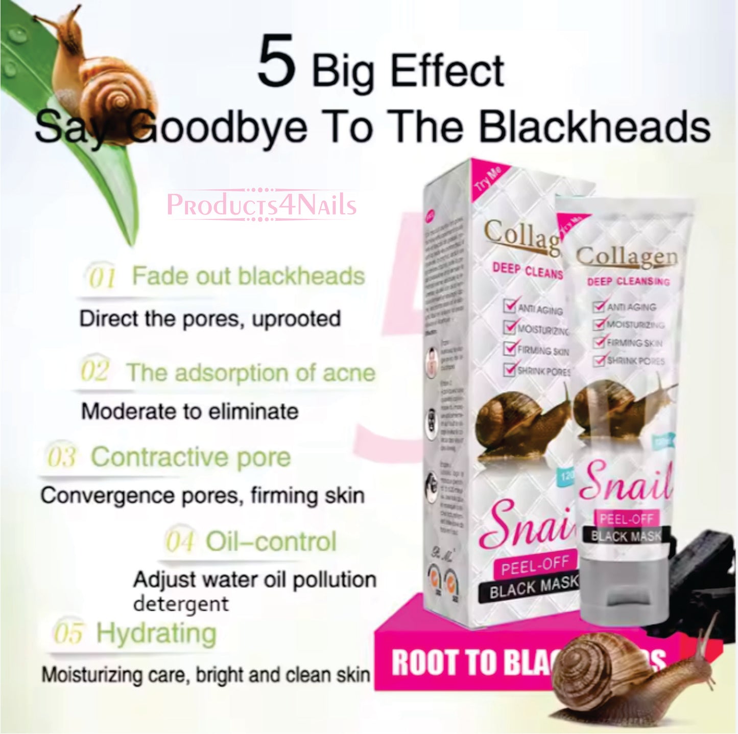 Collagen Snail Deep Cleansing Peel Off Black Mask Anti Aging 120ml