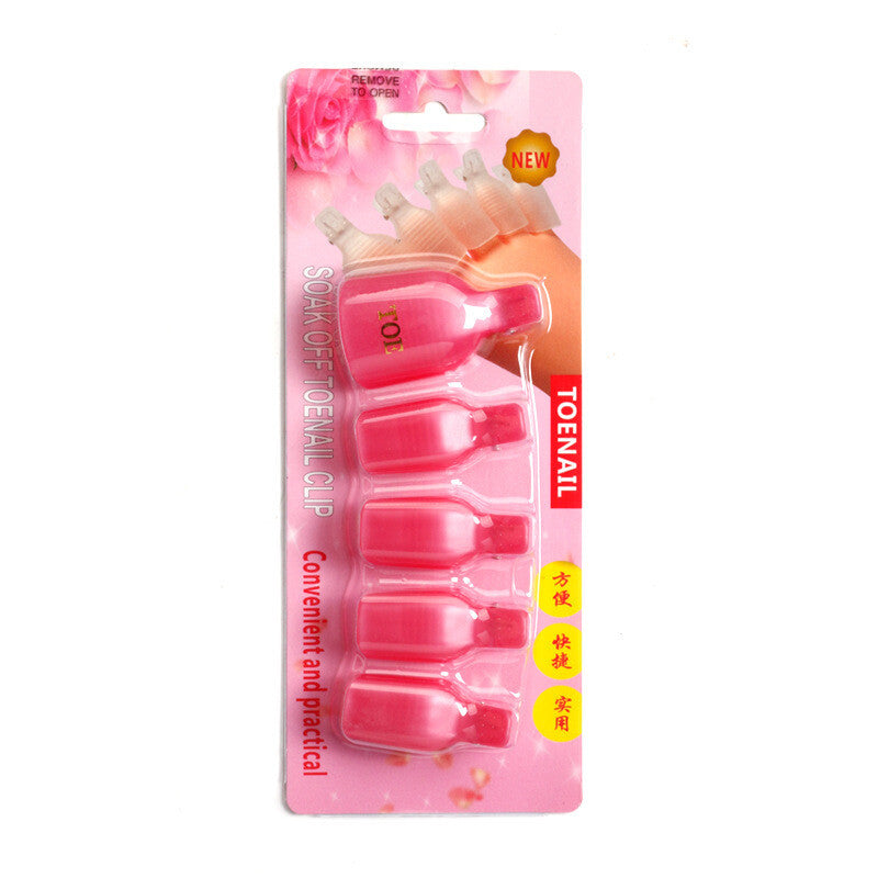Soak Off TOE - Reusable Keeper for remover tips 5pcs Toenail Reusable Uv Gel Soak Off Cap Wrap Nail Art Tool Free of acetone