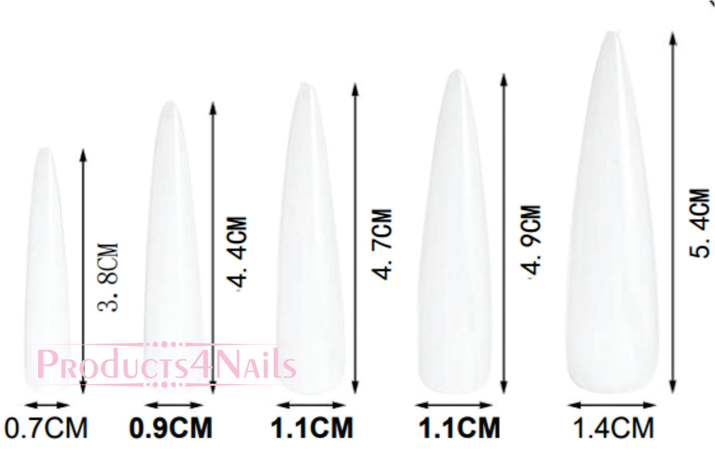 Stiletto Nail Tips Standard Size 240pcs/12Sizes Light and Flexible Stronger Adhesion