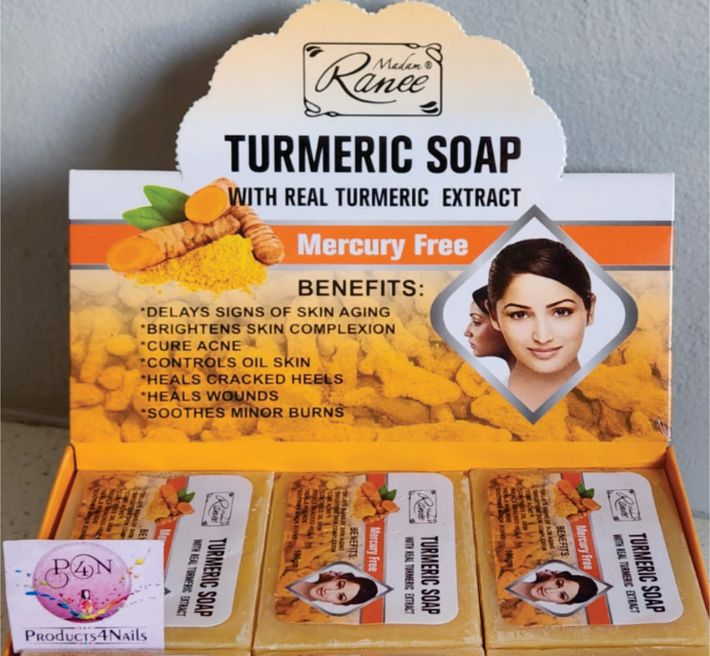 Turmeric Soap with Real Turmeric Extract For Face & Body 125g - Mercury Free - MR-127