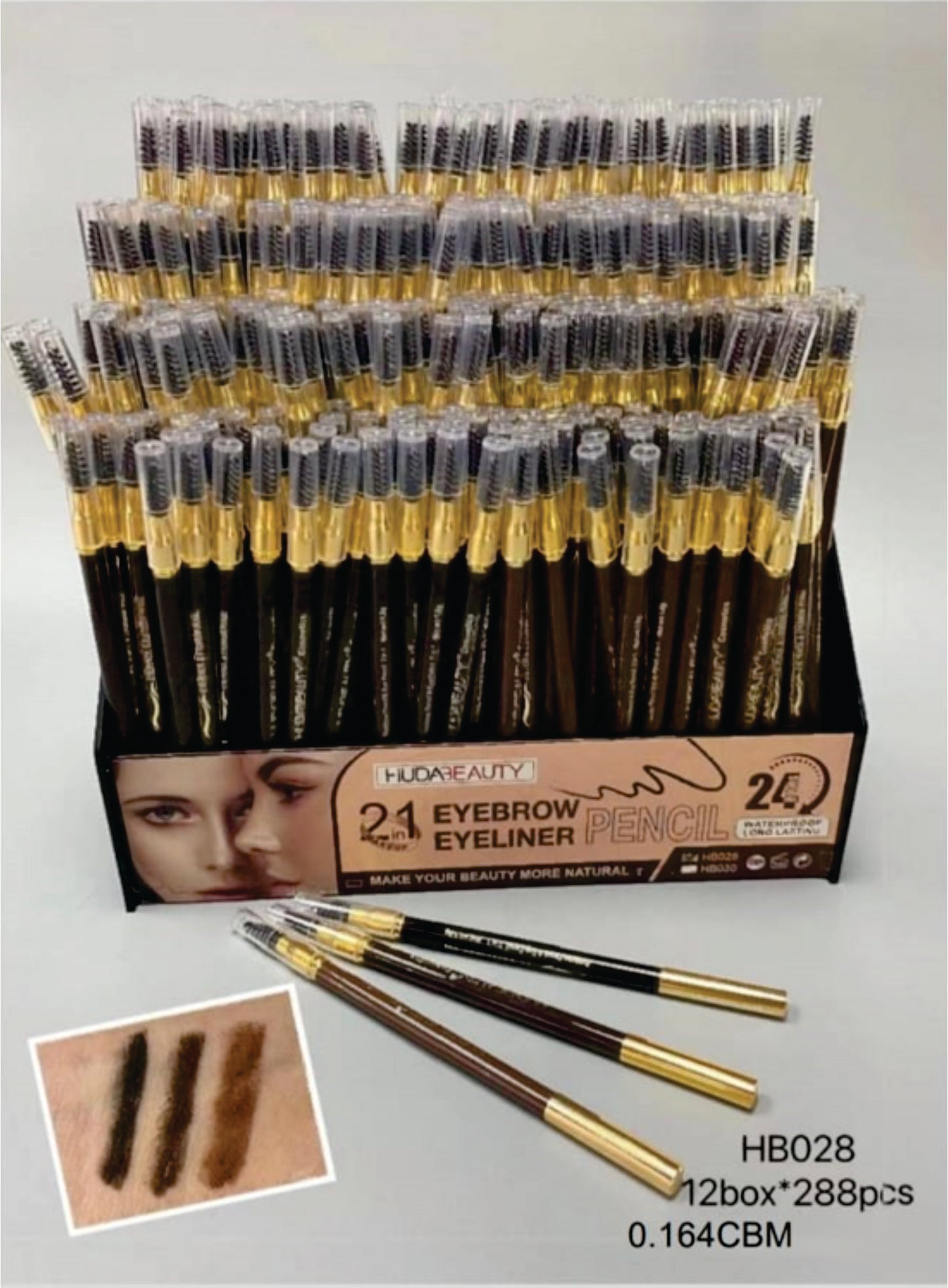 Huda Beauty 2 in 1 Eyebrow Eyeliner Pencil HB-028