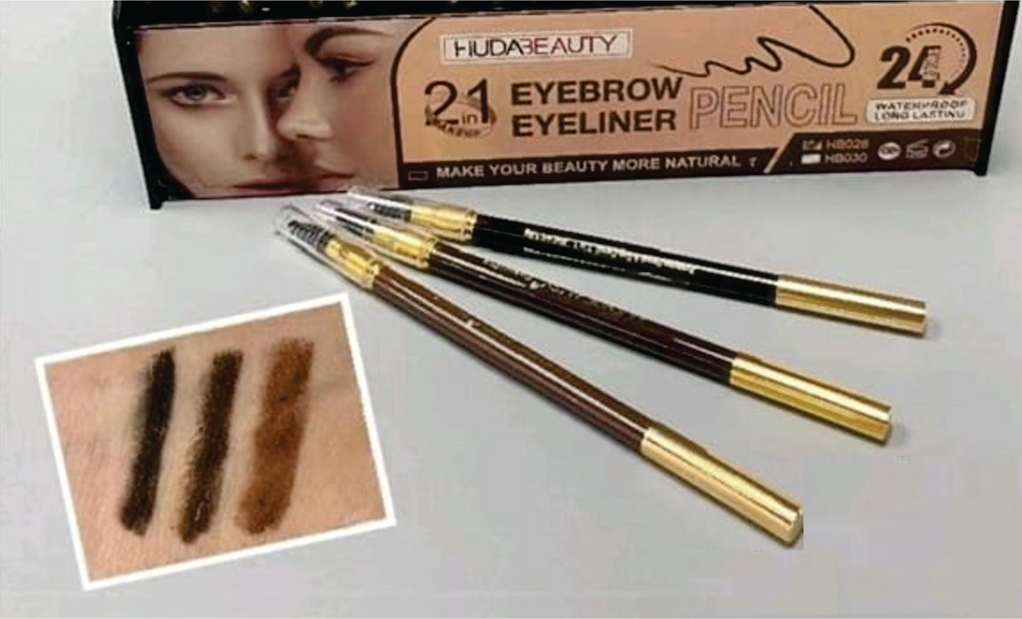 Huda Beauty 2 in 1 Eyebrow Eyeliner Pencil HB-028