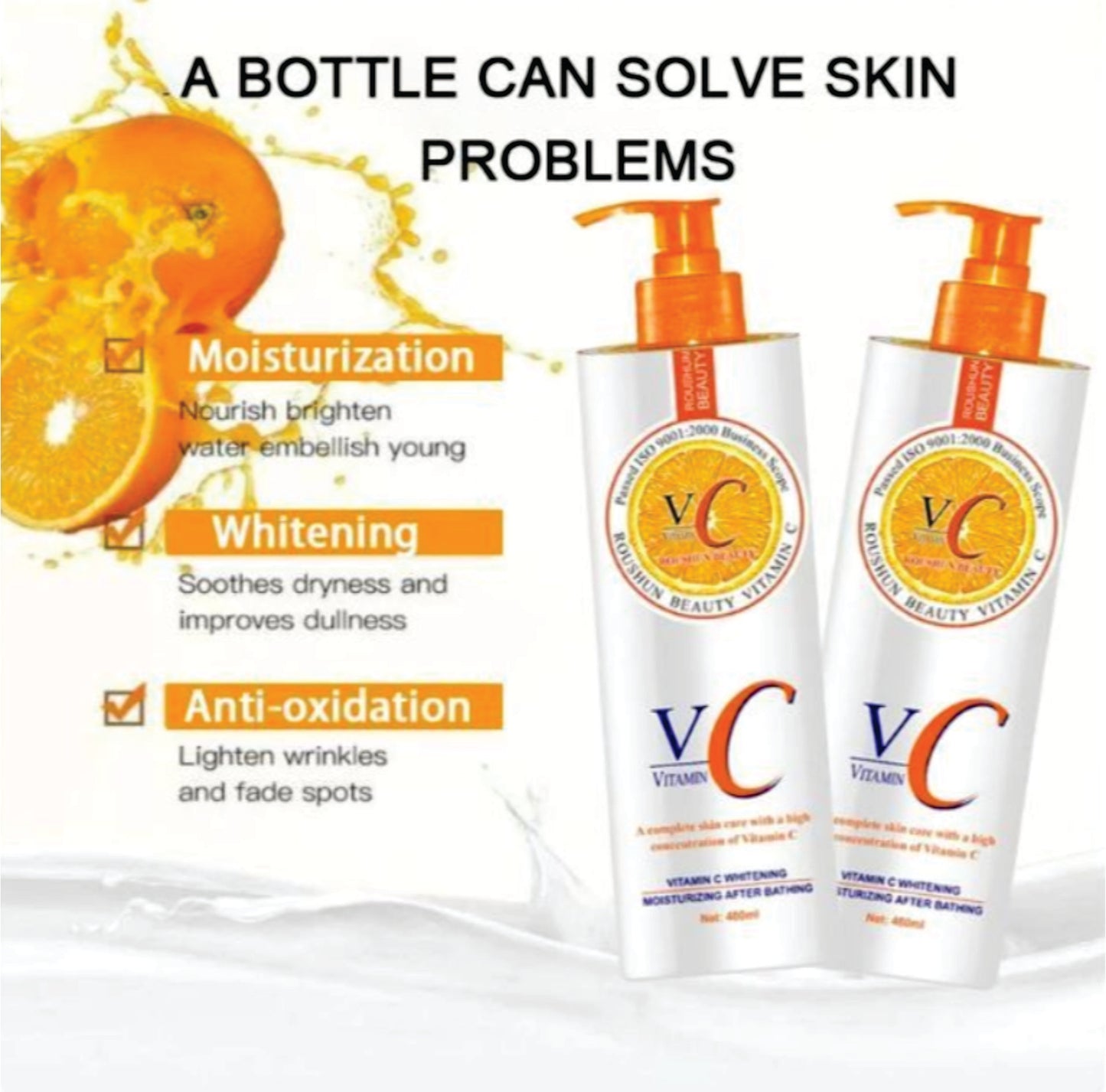 Vitamin C Body Lotion - 480ml - Moisturizing After Bathing - PS-26671