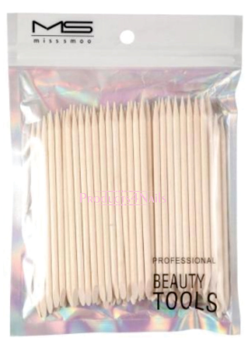 Wooden Sticks Cuticle Pushers - 100pcs 11,5cm / 0.4 cm - Miss Smoo Nail Orange Sticks