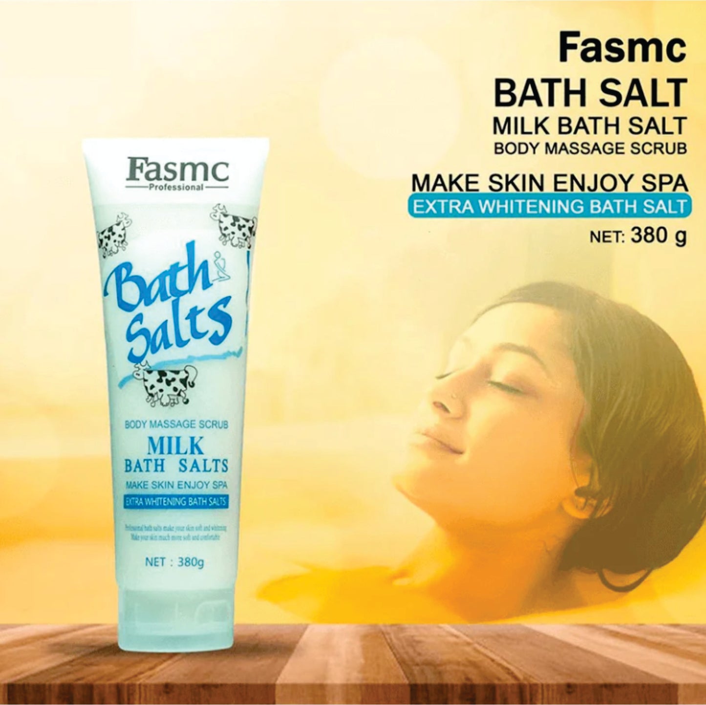 FASMC Professional Bath Salts Body Massage Scrub with Extra Brightening Bath Salts 380g