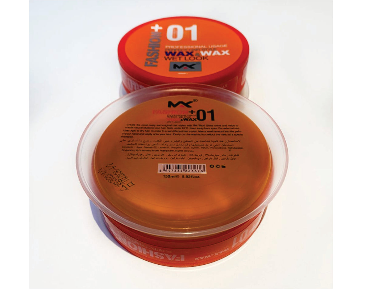 Fashion+ 01 Hair Styling Gel Wax 150ml - Wet Look - MVAKA