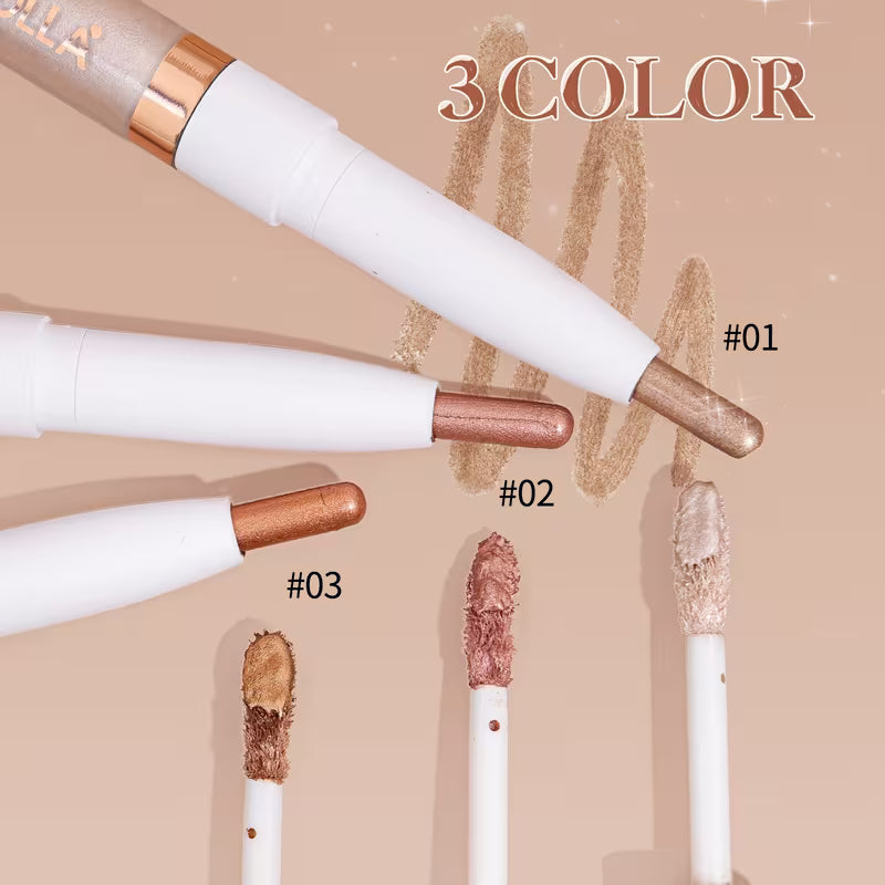 OLIBOLLA 2-in-1 Dual-Ended Eyeshadow Stick, Cream & Liquid Shimmer Eyeshadow Pen, Waterproof Long-Lasting Pearlescent Eye Makeup  22 g