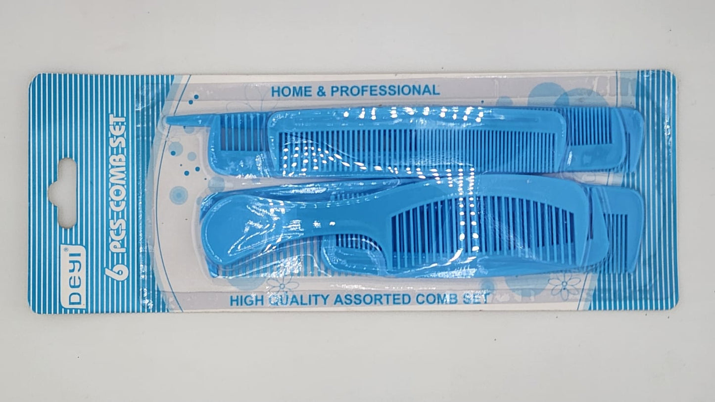 Hair Brush Combo 6pcs - Plastic Set
