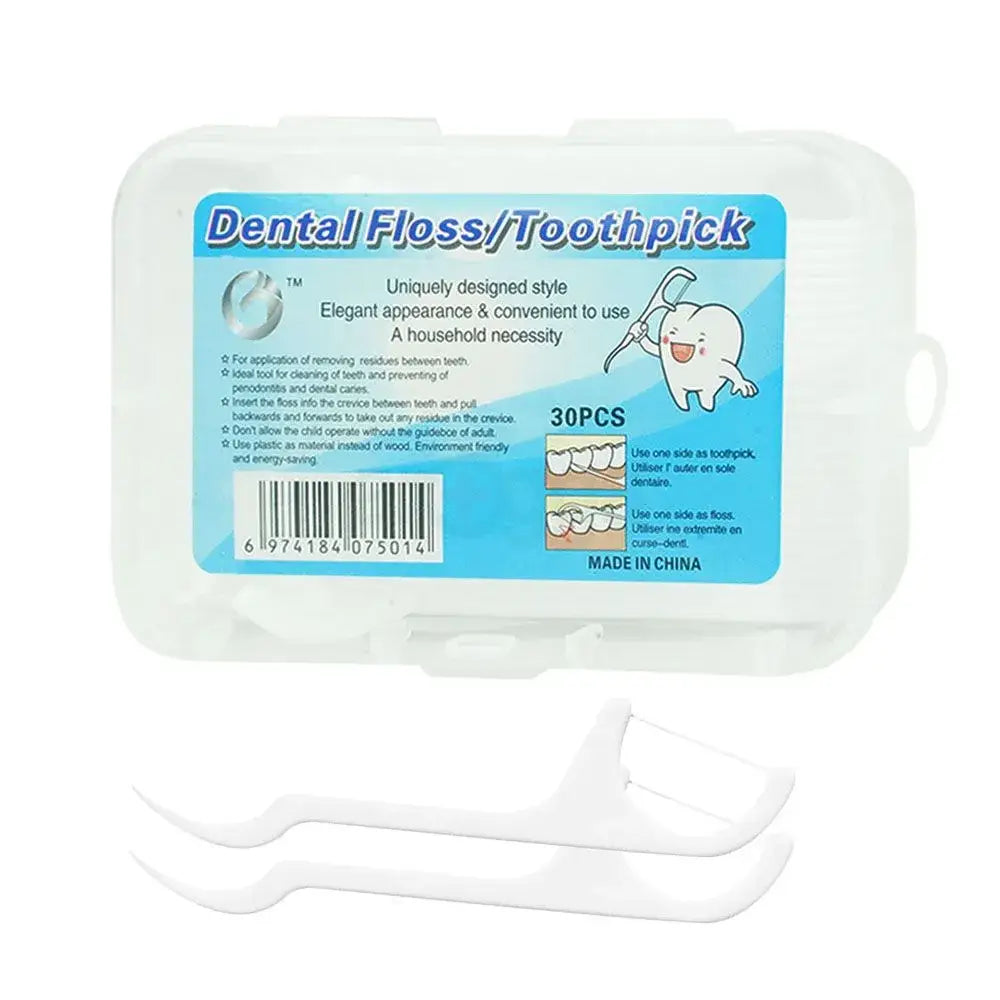 3-in-1 Dental Floss Toothpicks for Teeth Cleaning, Fresh Breath & Healthy Gums | Tooth Cleaning Stick Set with Floss & Pick