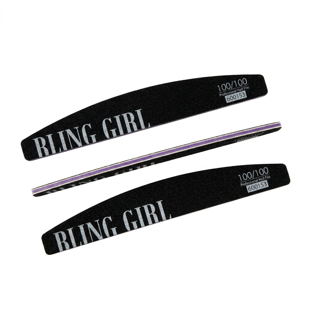 BLING GIRL PROFESSIONAL NAIL FILES - HALFMOON (100/100)