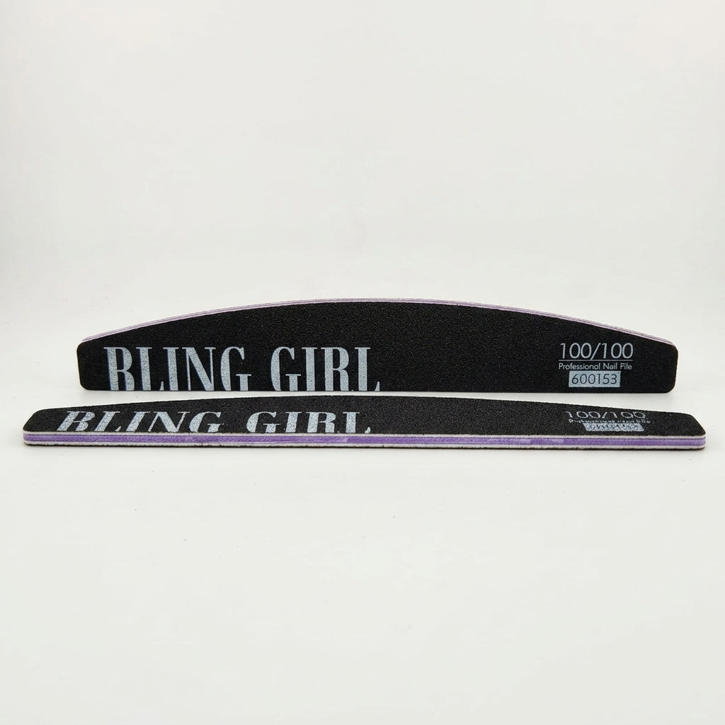 BLING GIRL PROFESSIONAL NAIL FILES - HALFMOON (100/100)