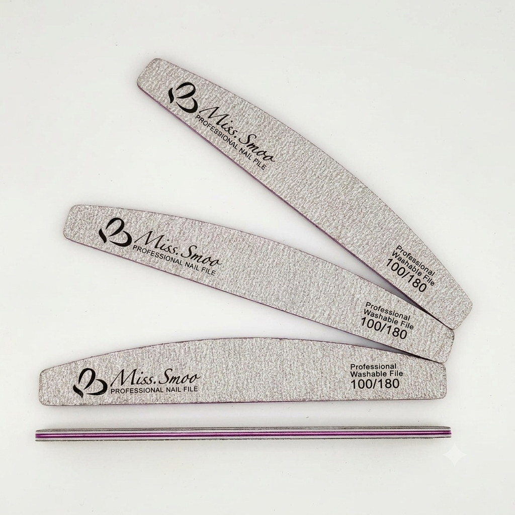 Miss Smoo Nail File 100/180 Grey - Half Moon Grey - Lose