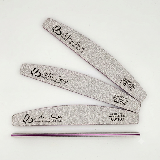 Miss Smoo Nail File 100/180 Grey - Half Moon Grey - Lose