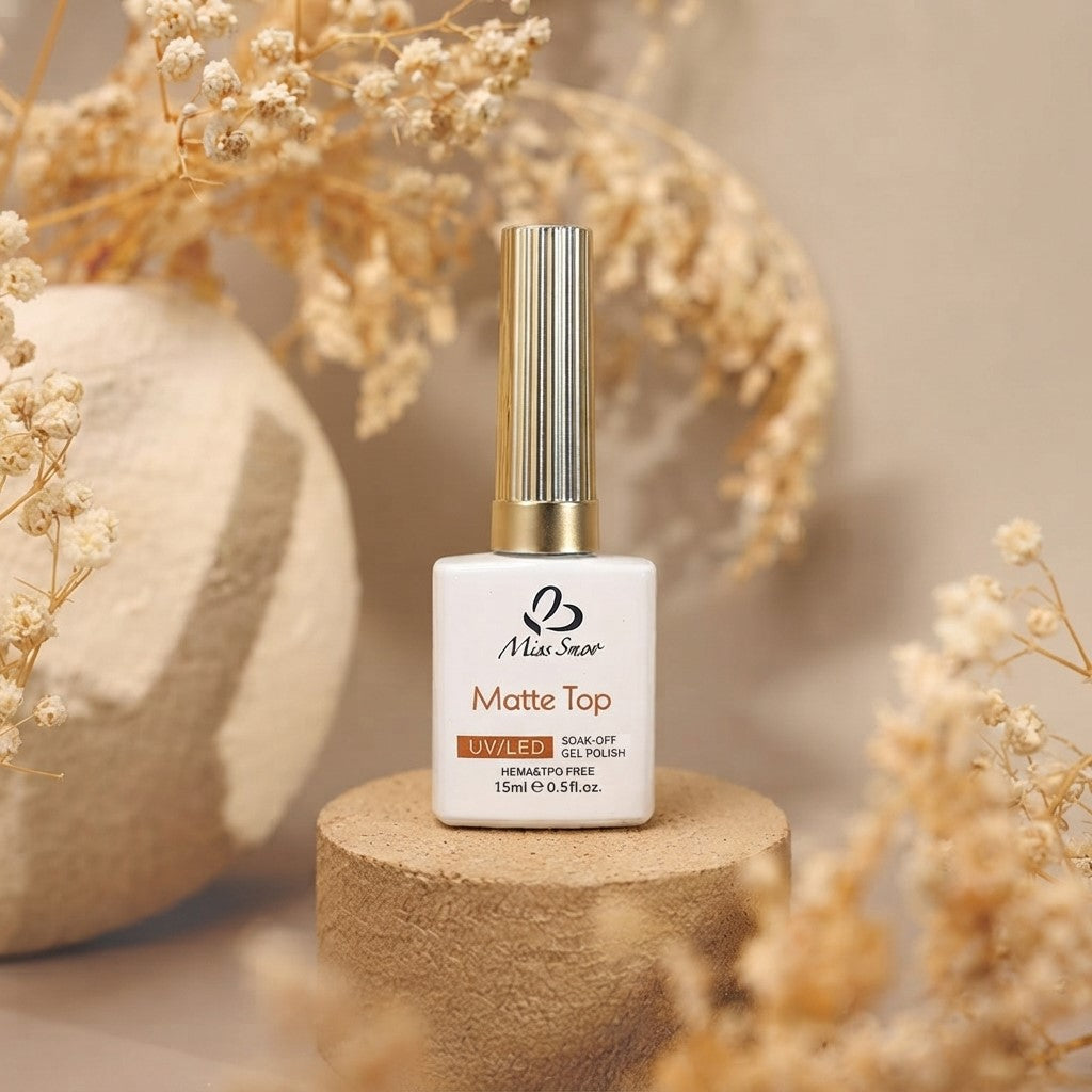 Miss Smoo Matte Top Coat – HEMA & TPO Free, UV/LED Soak-Off, 15ml