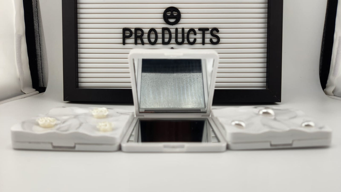 Cosmetic Mirror Classics Fashion 2 in 1 (Plain Mirror and Magnifying Glass) -1336-7