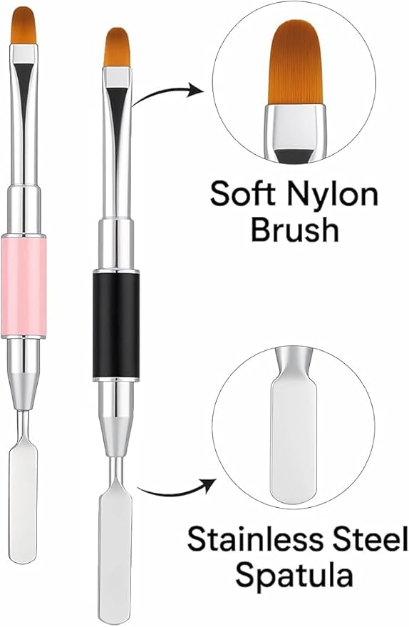 Poly Gel Nail Brush Dual-ended with Spatula (High Quality)