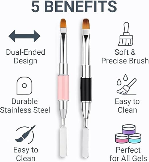 Poly Gel Nail Brush Dual-ended with Spatula (High Quality)